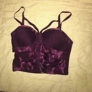 Charlotte Russe burgundy strappy crop top bustier